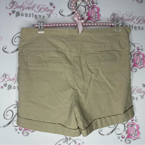 Seduction shorts buttons nautical tan gold high waist stretchy classy luxe - Picture 2 of 5